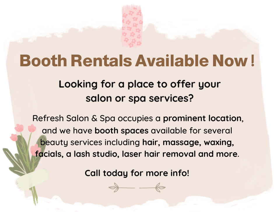 refresh salon spa booth rental graphic